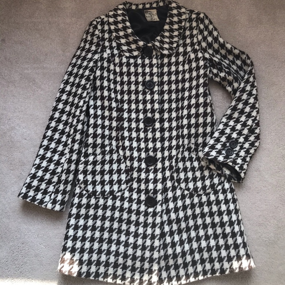 Tulle Houndstooth Car Coat